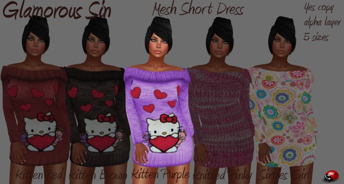 Glamorous Sin - Mesh Off Shoulder Kitten Purple