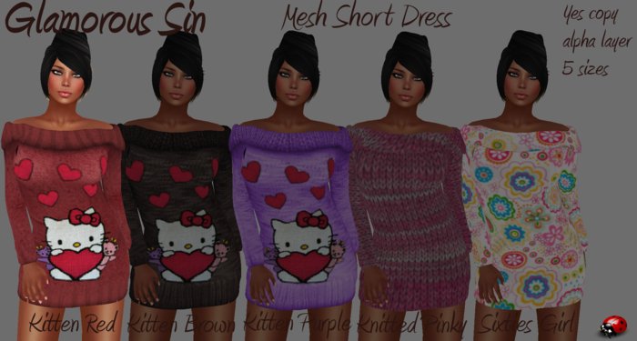 Glamorous Sin - Mesh Off Shoulder Kitten Red