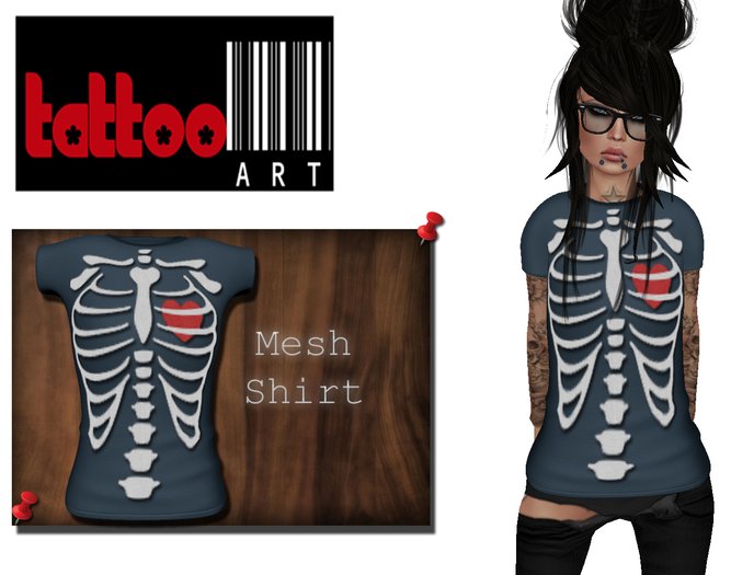 TattooArt Rigged Mesh Shirt  Heart