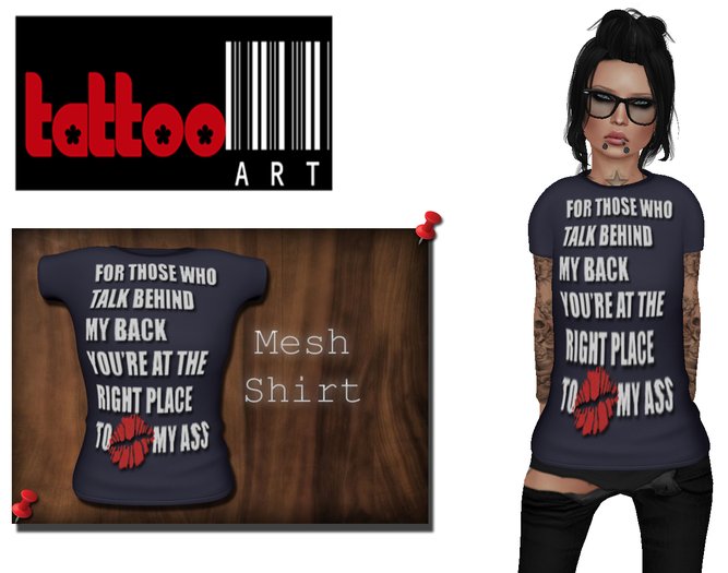TattooArt Rigged Mesh Shirt  Kiss