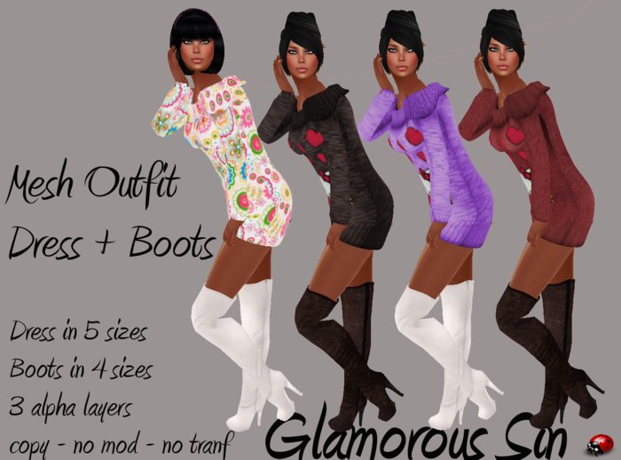 Glamorous Sin - MeshOutfit - KittenBrown