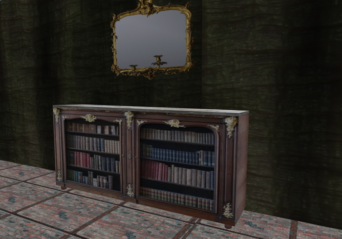 Marble top book case