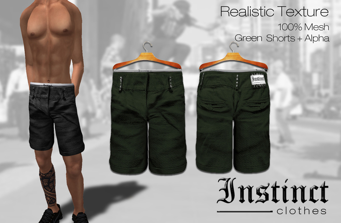 MESH -Instinct-green  Baggy Shorts