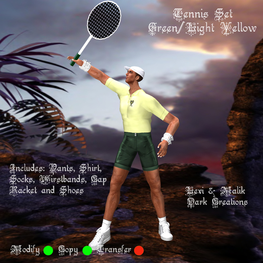 Tennis Set Green/LIght Yellow
