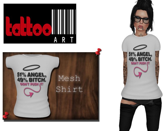 TattooArt Rigged Mesh Shirt  Angel