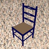 High Back Wooden Chair (Blue)