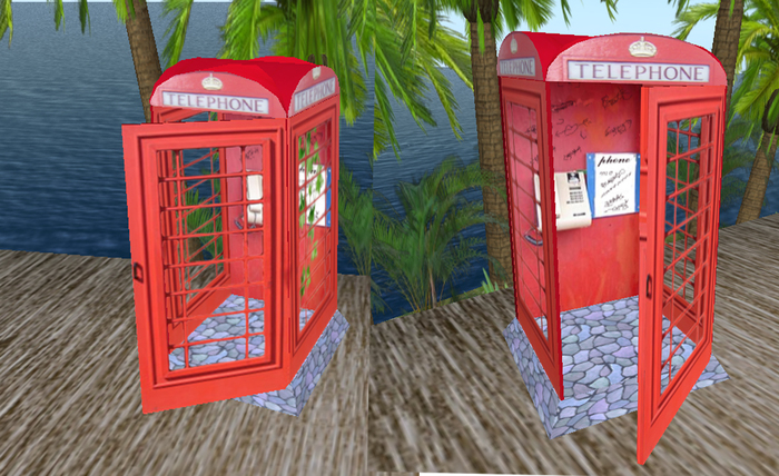 Red british phone box