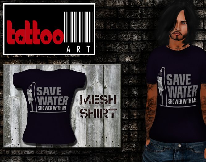 TattooArt Rigged Mesh Shirt Men  Water