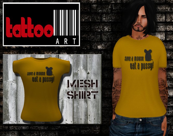 TattooArt Rigged Mesh Shirt Men  Mouse