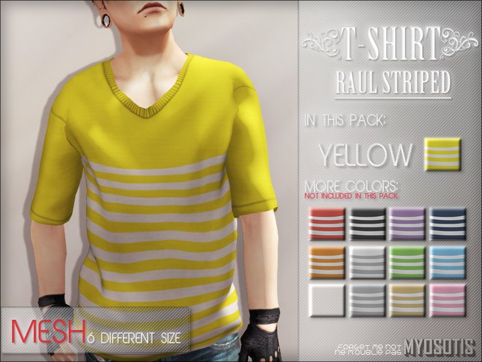 {Myosotis} - {Raul} T-shirt Striped. (Yellow)(Boxed)