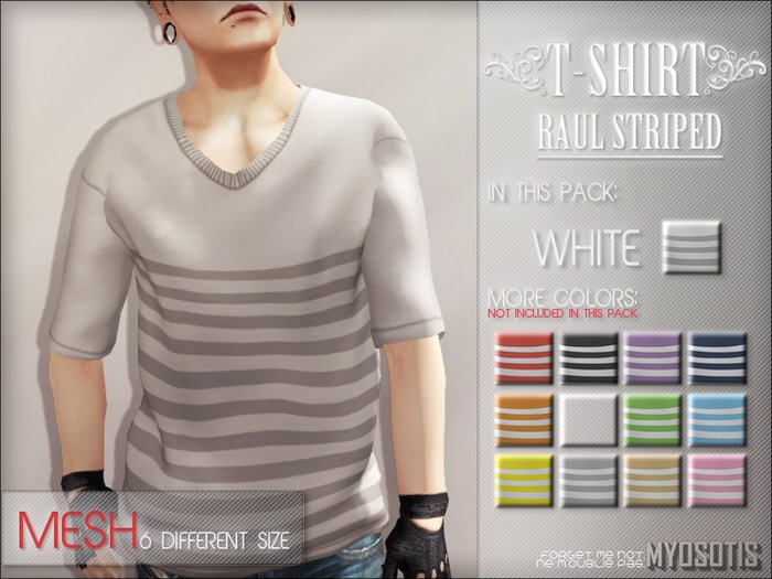 {Myosotis} - {Raul} T-shirt Striped. (White)(Boxed)