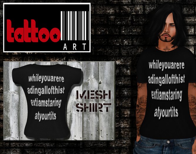 TattooArt Rigged Mesh Shirt Men Looking