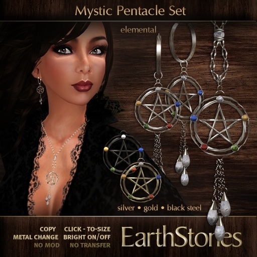 EarthStones Mystic Pentacle Jewelry Set - Elemental (BOX)