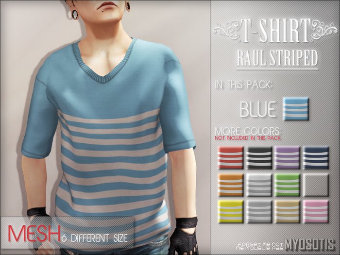{Myosotis} - {Raul} T-shirt Striped. (Blue)(Boxed)
