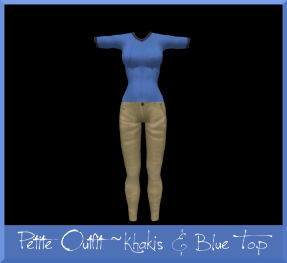 ~Petite~ Blue Top & Khakis ~ (Female)