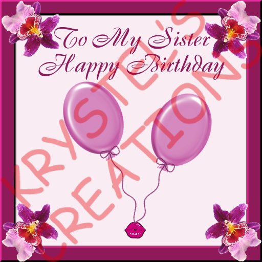 HBS10 To My Sister Happy Birthday (Wear Me)