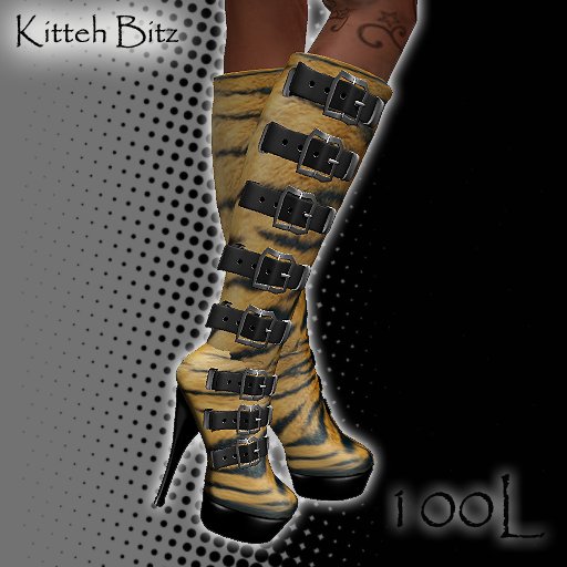 ::Kitteh Bitz:: Eva Boots (Tiger Print)