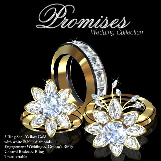 Exquisite Promises Blue Diamond Wedding Collection Yellow Gold