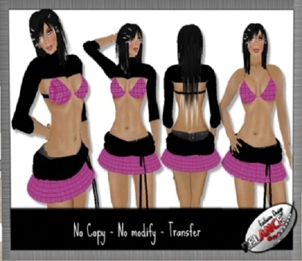 Relance A09 - Conjunto Preto e Rosa Xadrez