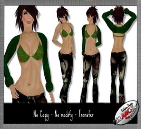 Relance A02 - Top Verde e Calca Camuflada