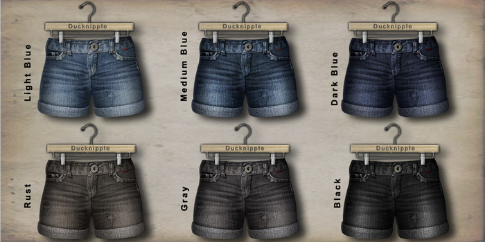 DN Mesh: Denim Shorts - Light Blue