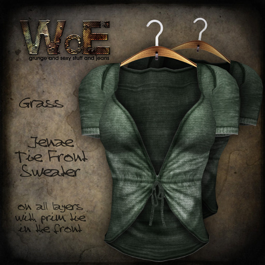 :. WoE .: Jenae Tie Front Sweater (Grass)