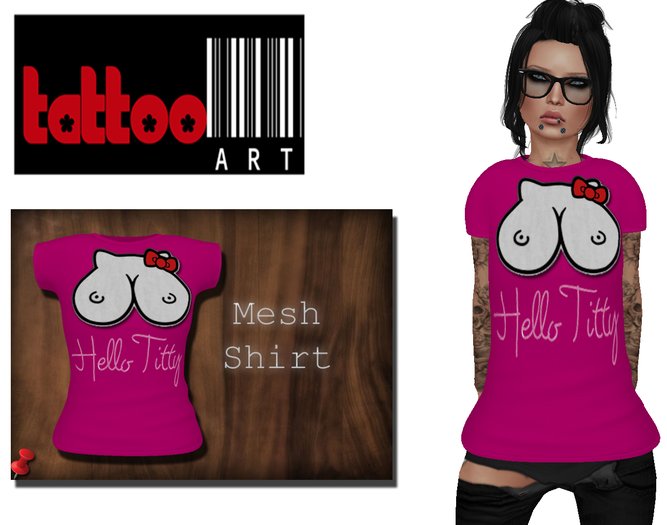 TattooArt Rigged Mesh Shirt  Titty