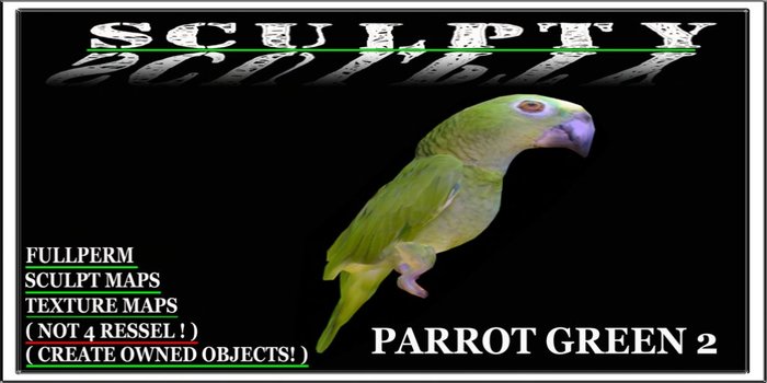 SCULPTY PARROT GREEN 2 BOXED