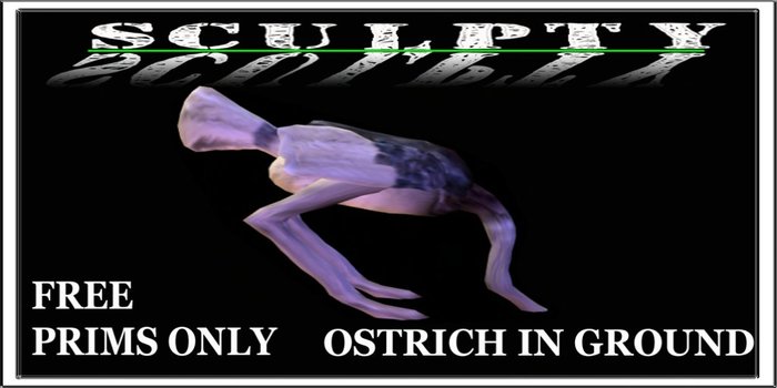 SCULPTY OSTRICH IN GROUND BOXED