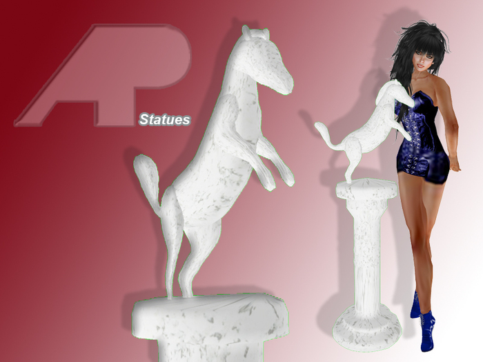 AP Epona Horse Marble Statue on pillar