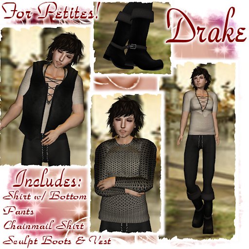 Drake - Black  *FOR PETITES MESH AVATARS*