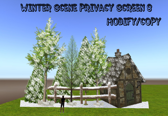 20x20 Winter Scene Privacy Screen 8