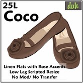 ::Duh!:: Floral Linen Flats Coco Brown