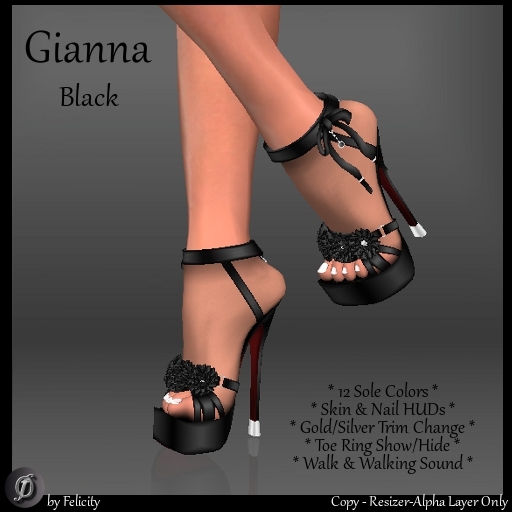 SALE! *Felicity* Gianna Stilettos - Black High Heels Platform Shoes with Color Change Shoe Sole (12 Texture Options)