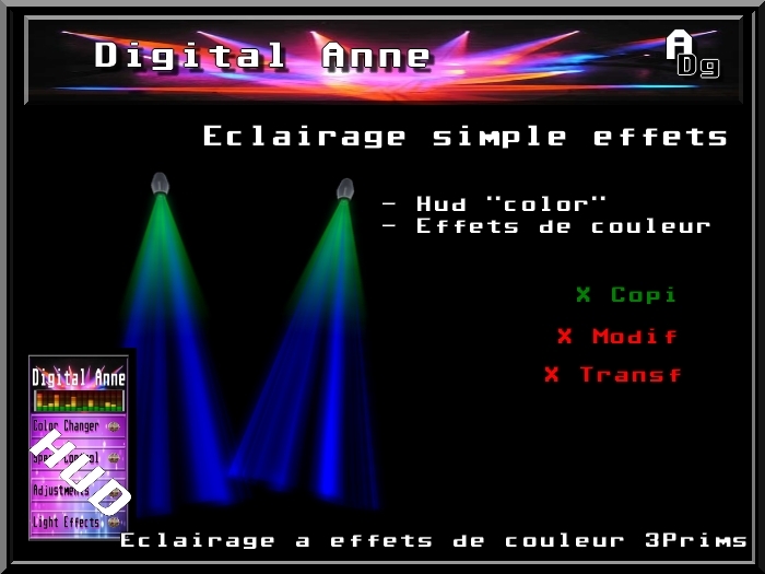 Spot Simple couleur + HUD(copi) 3prims 