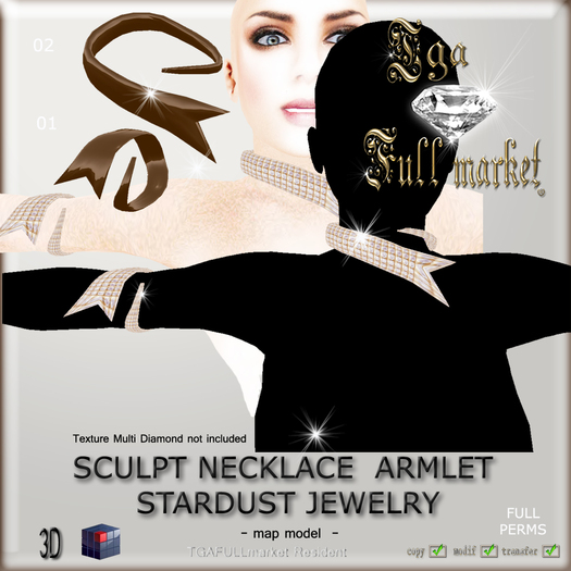 SCULPT NECKLACE ARMLET STARDUST JEWELRY