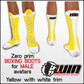 WIN Men's Boxing Boots - Yellow with White Trim
