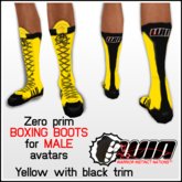 WIN Men's Boxing Boots - Yellow with Black Trim