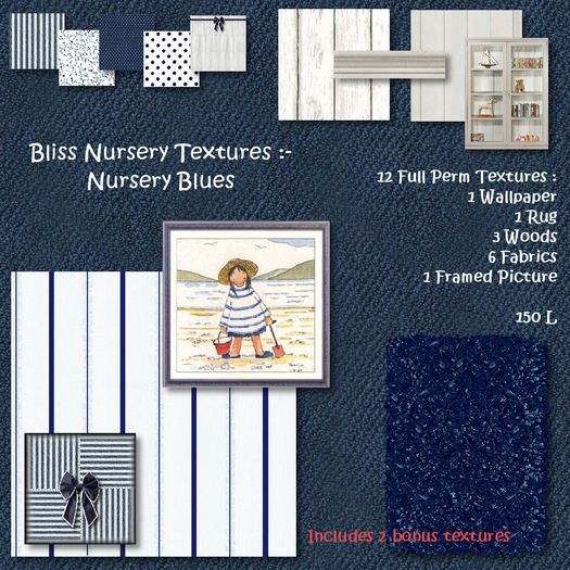 Bliss Nursery Textures - Nursery Blues - Box