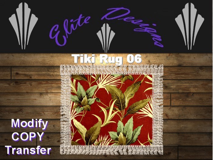 ~~ FULL PERM - Tiki Rug 06 - with fringe~~