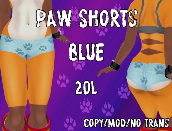 -CLAY- Paw Shorts Blue