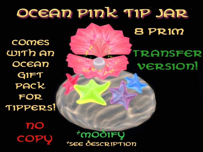 Ocean Pink Tip Jar (Transfer)