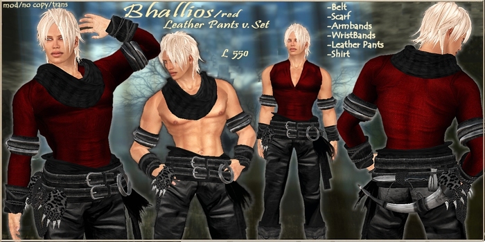 FM Set Bhallios -Leather Pants v. vs/red