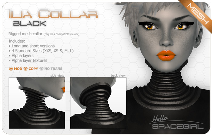 Hello Spacegirl - Ilia Collar Black (MESH)