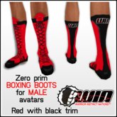 WIN Men's Boxing Boots - Red with Black Trim