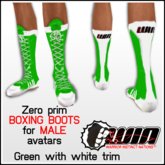 WIN Men's Boxing Boots - Green with White Trim