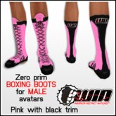 WIN Men's Boxing Boots - Pink with Black Trim