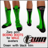 WIN Men's Boxing Boots - Green with Black Trim