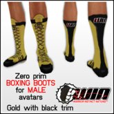 WIN Men's Boxing Boots - Gold with Black Trim