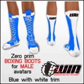 WIN Men's Boxing Boots - Blue with White Trim